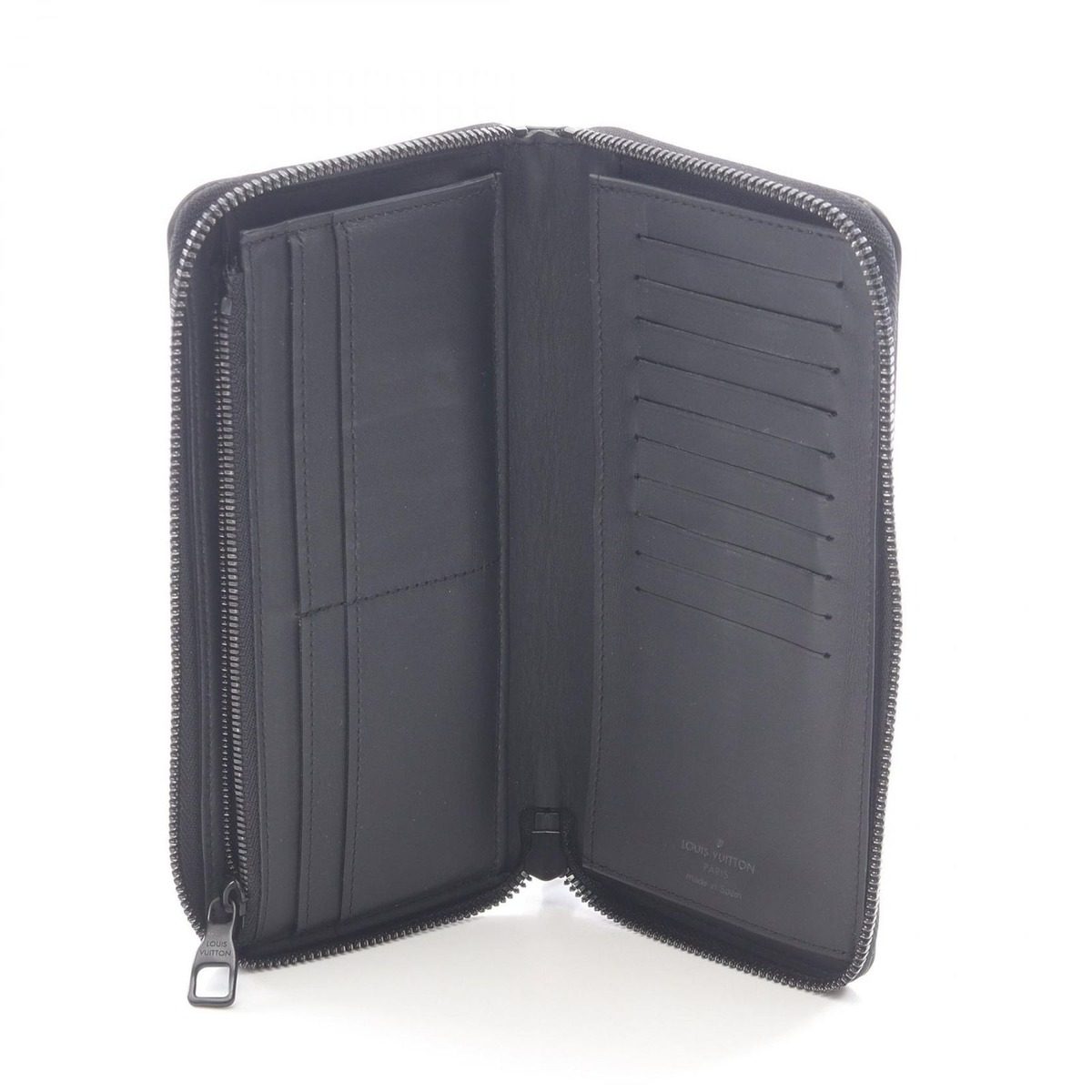 Louis Vuitton Round Wallet Zippy Vertical Noir Black Leather — view 3