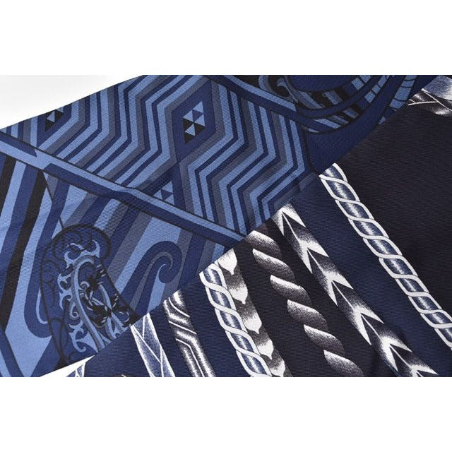 Hermes Scarf Twill Up Blue Marine — view 6