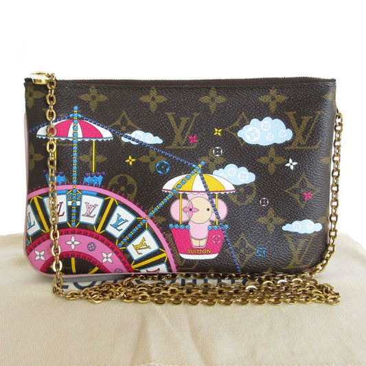 Louis Vuitton Crossbody Shoulder Bag Monogram Vivienne Pochette Double Zip