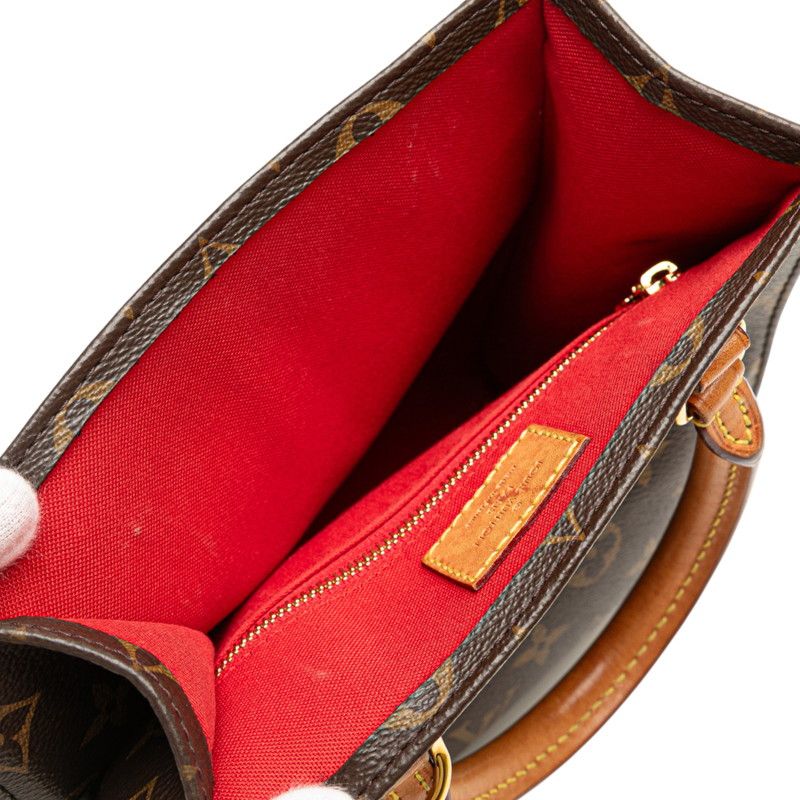 Louis Vuitton Monogram Sac Plat BB Handbag Shoulder Bag 2WAY M46265 Brown