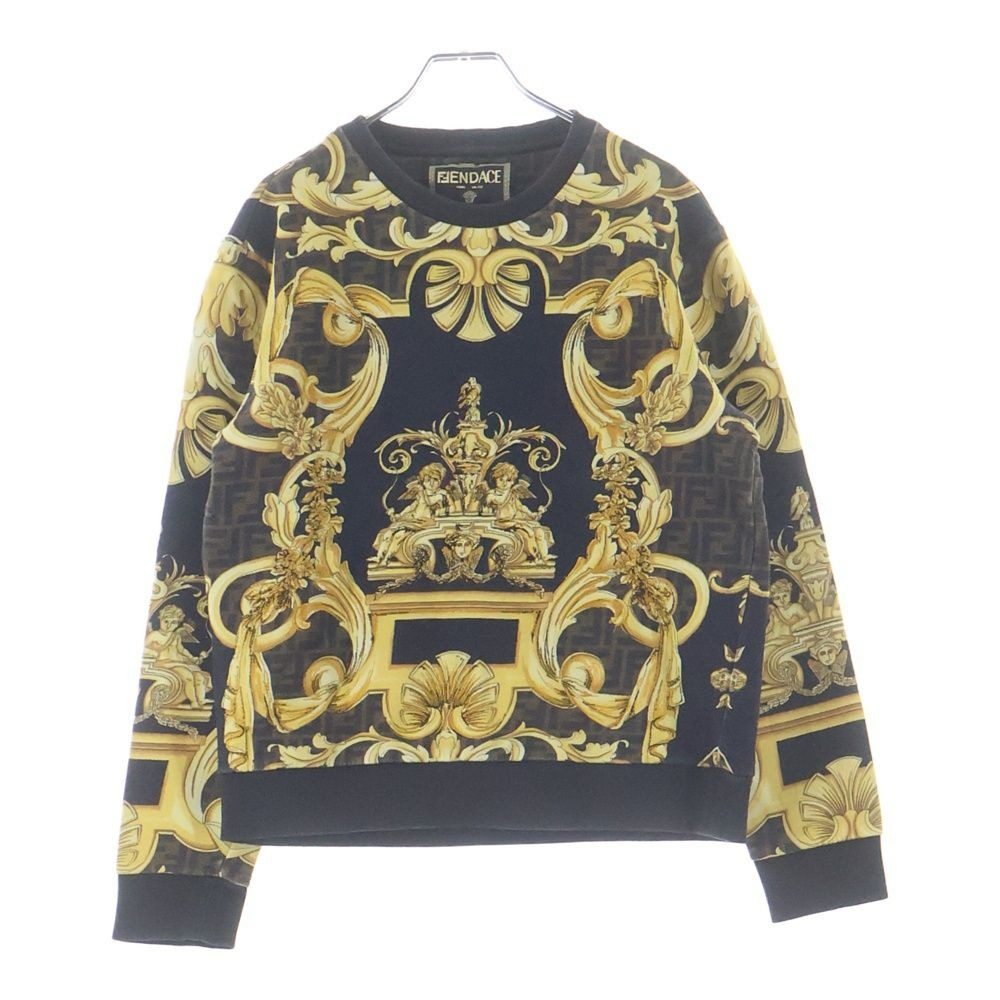 Fendi Fendace Fender Che Zucca Medusa Baroque Allover Print Crew Neck Pullover
