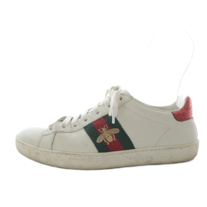 Gucci Ace Embroidered Sneakers Low Cut Leather 35 White
