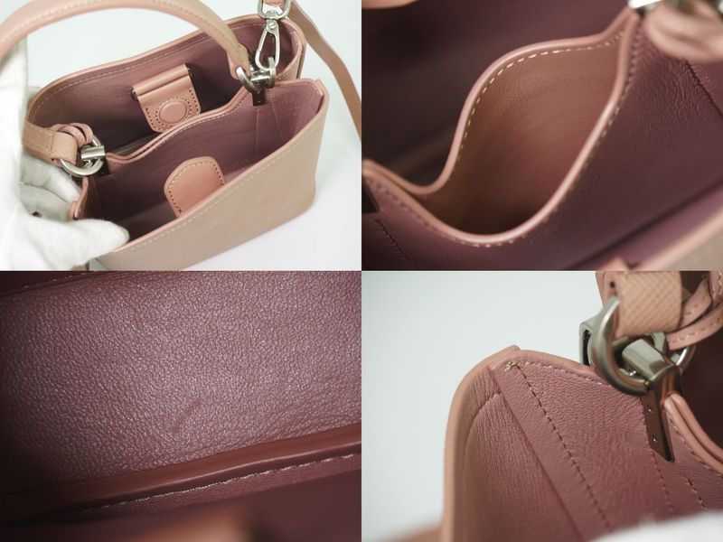 Authentic Prada Pannier Small 2WAY Shoulder Bag Handbag Pochette Leather Pink