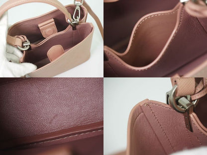 Authentic Prada Pannier Small 2WAY Shoulder Bag Handbag Pochette Leather Pink