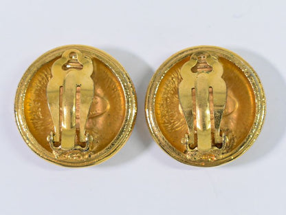 Authentic Chanel Coco Mark Earrings GP Gold Plated Coco Mark Accessories