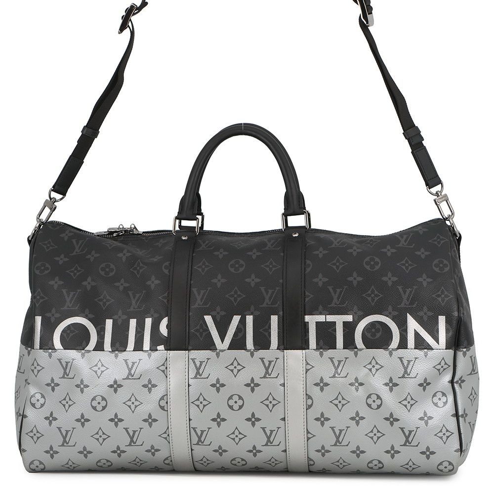 Louis Vuitton Boston Bag Monogram Eclipse Split Keepall Bandouliere 50 2-Way