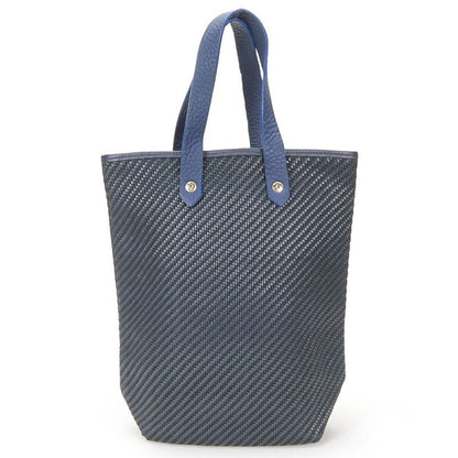 Hermes Tote Bag Amedava Diago PM Leather Polyester Navy Silver Hardware Woven