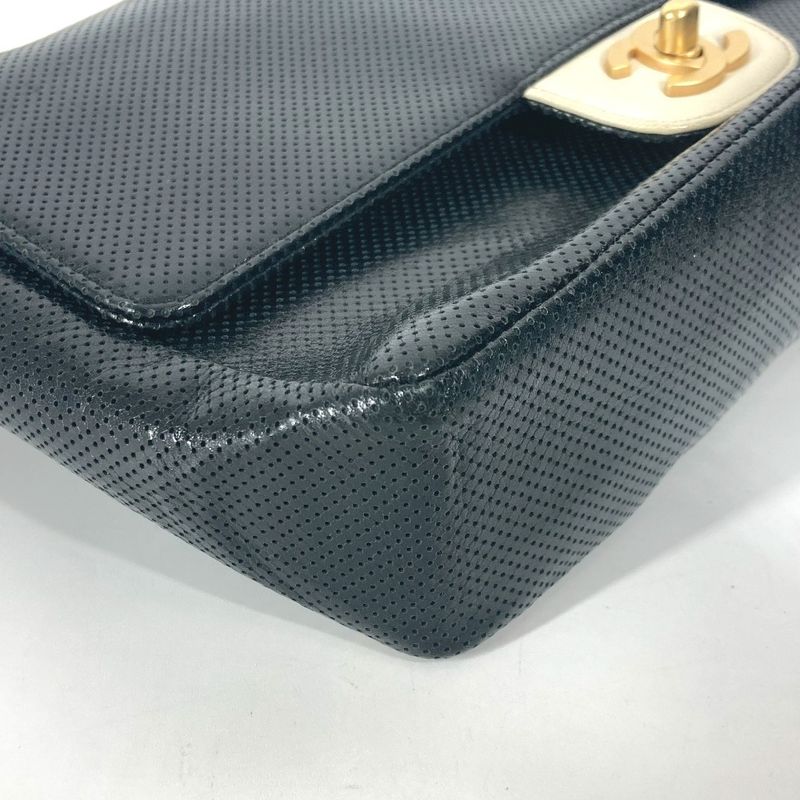 Chanel Shoulder Bag CC Coco Mark Leather Black