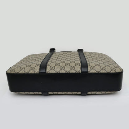 Gucci GG Supreme 2way Briefcase 450944 Bag Beige Black PVC Leather