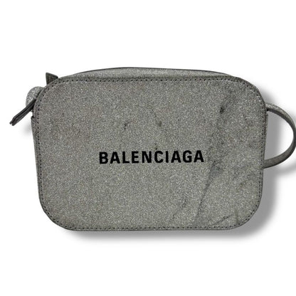 Balenciaga Camera Bag XS Everyday Mini Shoulder Bag Silver Lame Glitter Logo