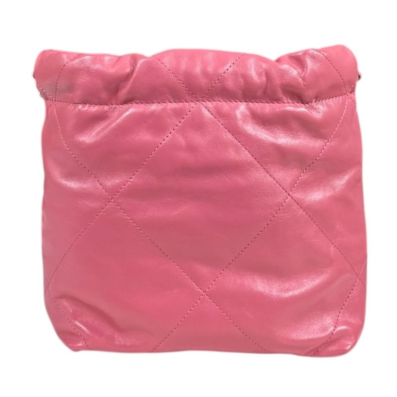 Chanel Mini Handbag Chanel 22 Shoulder Bag Leather As3980 Pink Ladies Chanel