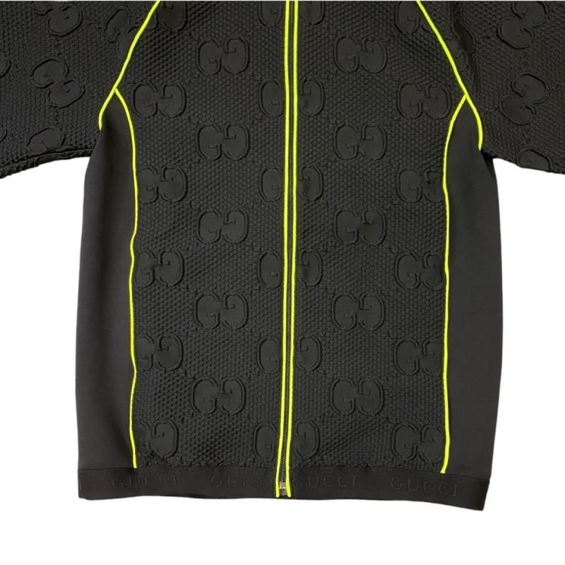 Gucci GG Stretch Jersey S Size Pants M Size 724491 Neon Blen Black Green Top