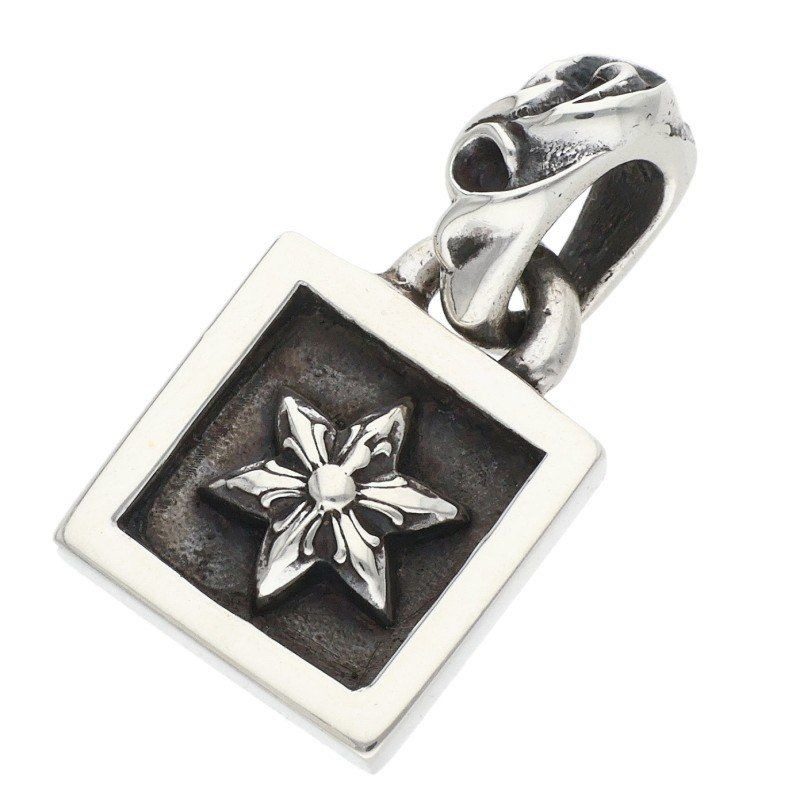 Chrome Hearts Framed Star Charm Silver Necklace Top