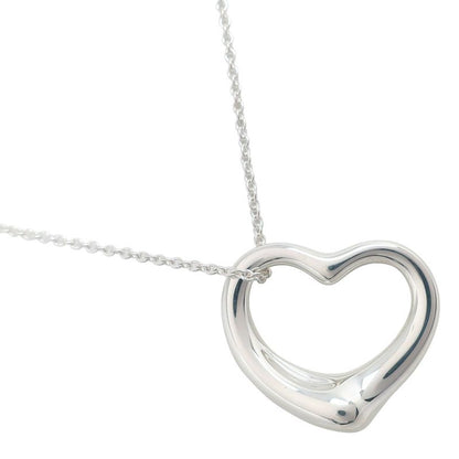 Tiffany & Co Open Heart Medium Elsa Peretti 925 Silver Ladies 9.8g Necklace