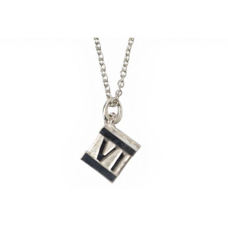 Tiffany & Co Necklace Pendant Silver Atlas Cube Width 0.8 cm — view 2