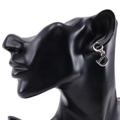 [dior] Christian Dior CD Logo Metal Silver Ladies 5.5g Earrings