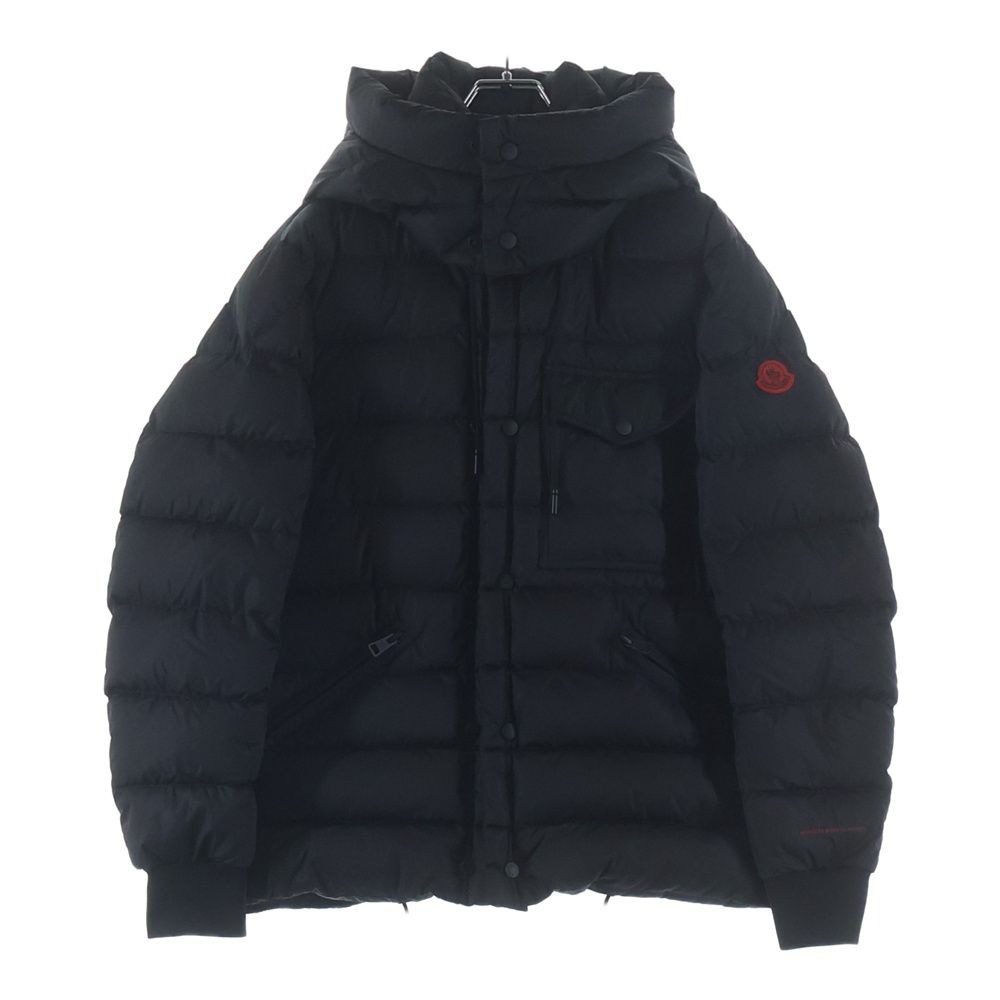 Moncler Born to Protect Red Patch Down Jacket Black