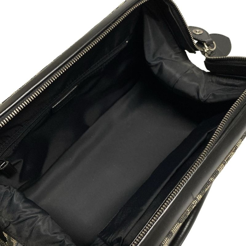 Dior/christian Dior Handbag Trotter Ivory X Dark Navy Leather