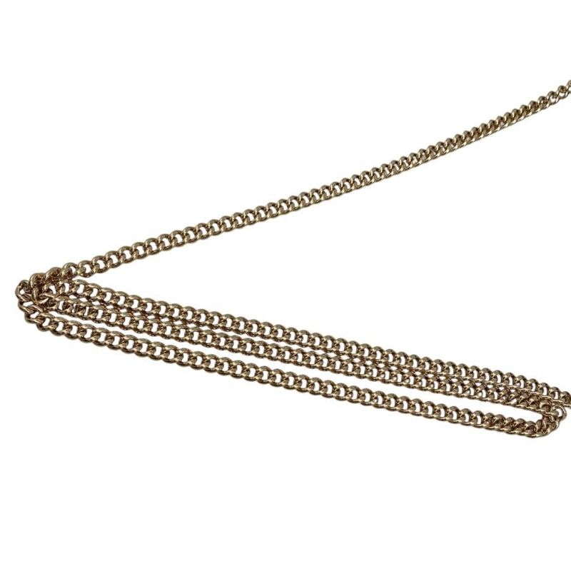Gucci Shoulder Bag Chain Wallet 497985 Leather Double G Light Blue Beige Gold
