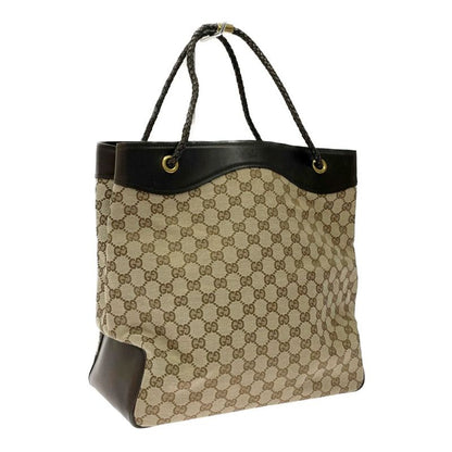 Gucci 109141 and 2123 GG Canvas Leather Shoulder Bag Brown 393403 Shoulder Bag