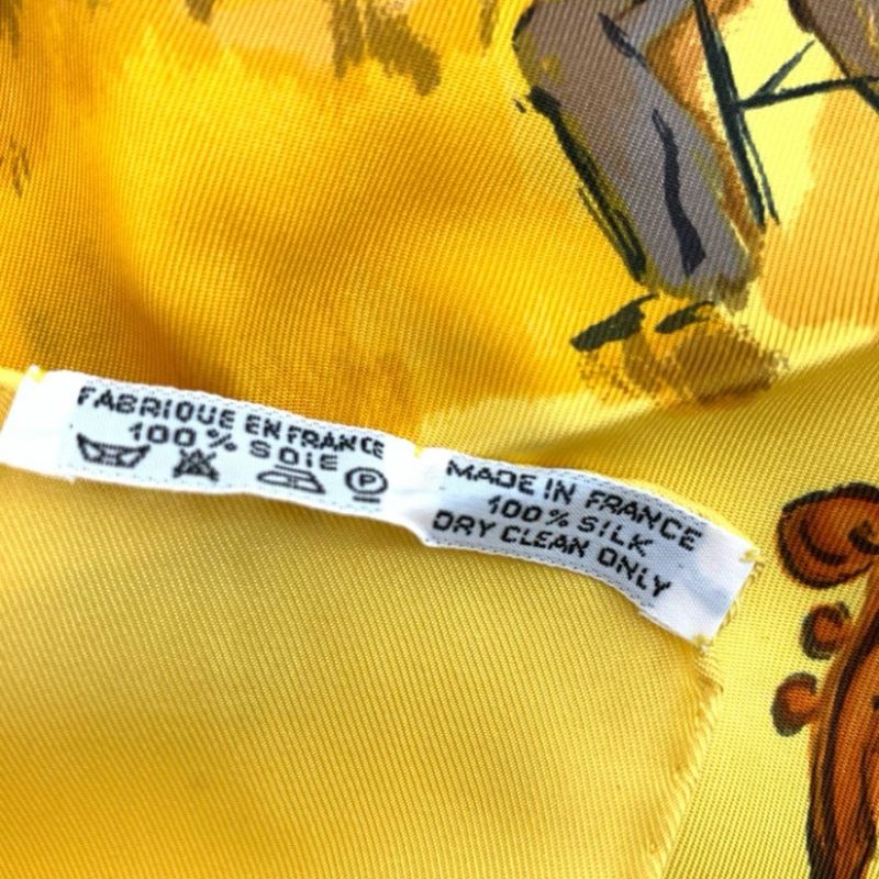 Hermes Carre 90 Concerto Scarf Yellow Tone