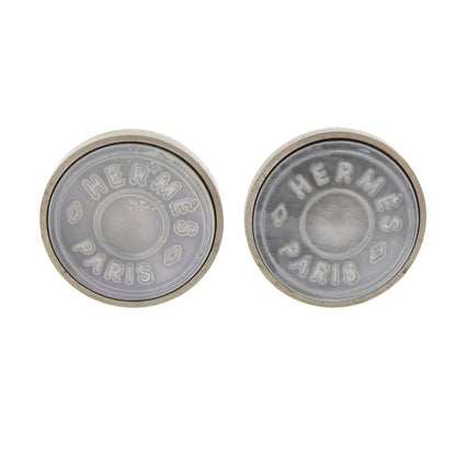 Hermes Bijouterie Fantaisie Serie Shell Clip Earrings For Both Ears Silver