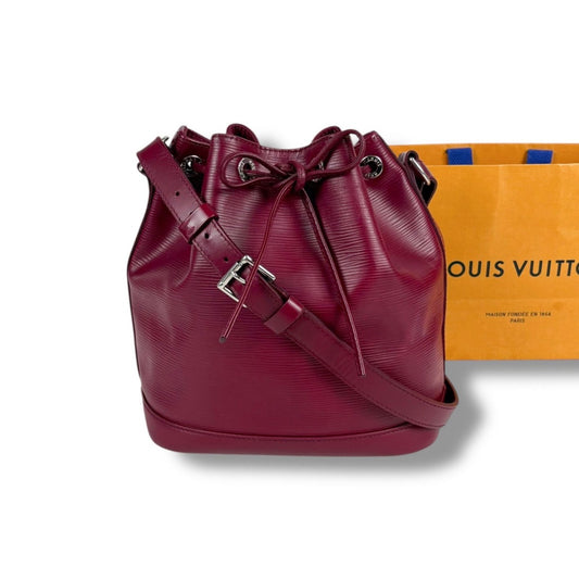 Louis Vuitton Nano Noe Drawstring Shoulder Bag Epi Leather Pink Rose Red