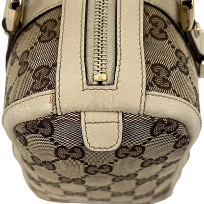 Gucci Mini Boston Bag Beige White Abby 130942 Excellent Condition
