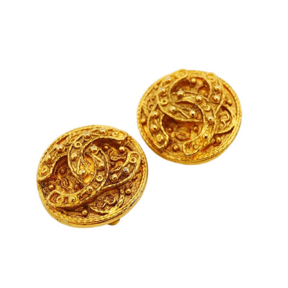 Chanel Earrings Vintage CC Logo Round — view 2