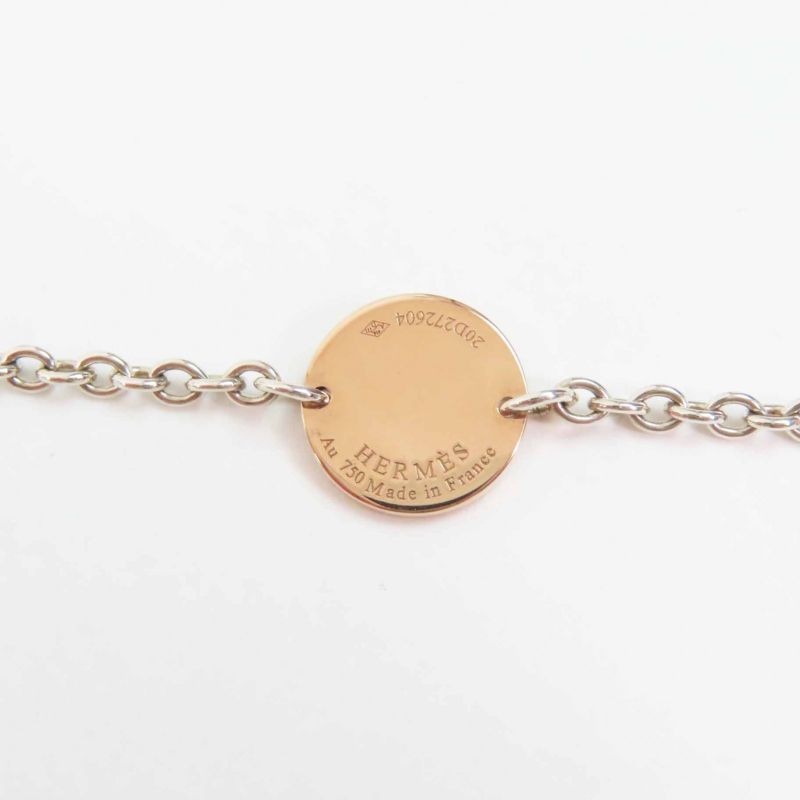 Hermes 2020 Confettis Confetti Long Necklace Sv925 Au750 Silver Gold With Box