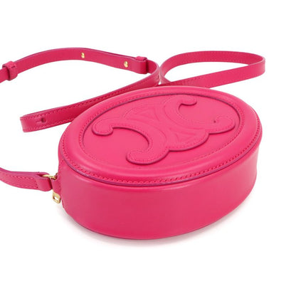 Exhibit Celine Oval Purse Cuir Triomphe Shoulder Bag Leather Pink 10i703dpq