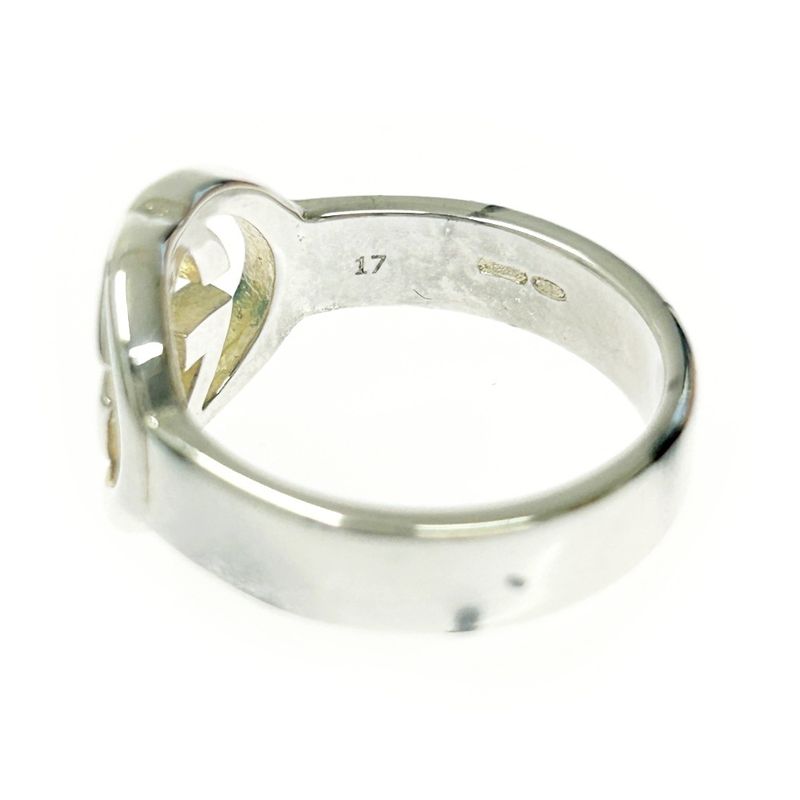 Gucci Silver Interlocking G Ring 6.1g 925 Engraved 376335 Ring