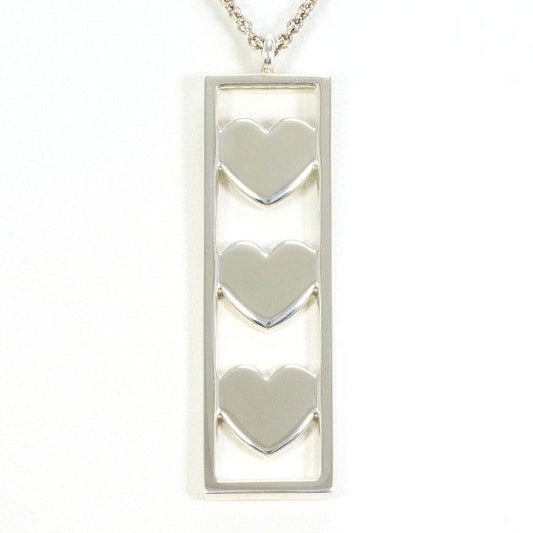 Tiffany & Co Triple Heart Silver Necklace Box Bag Total Weight 92