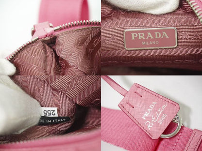 Authentic Prada Re-edition 2005 2WAY Shoulder Bag Handbag Pochette Nylon Pink
