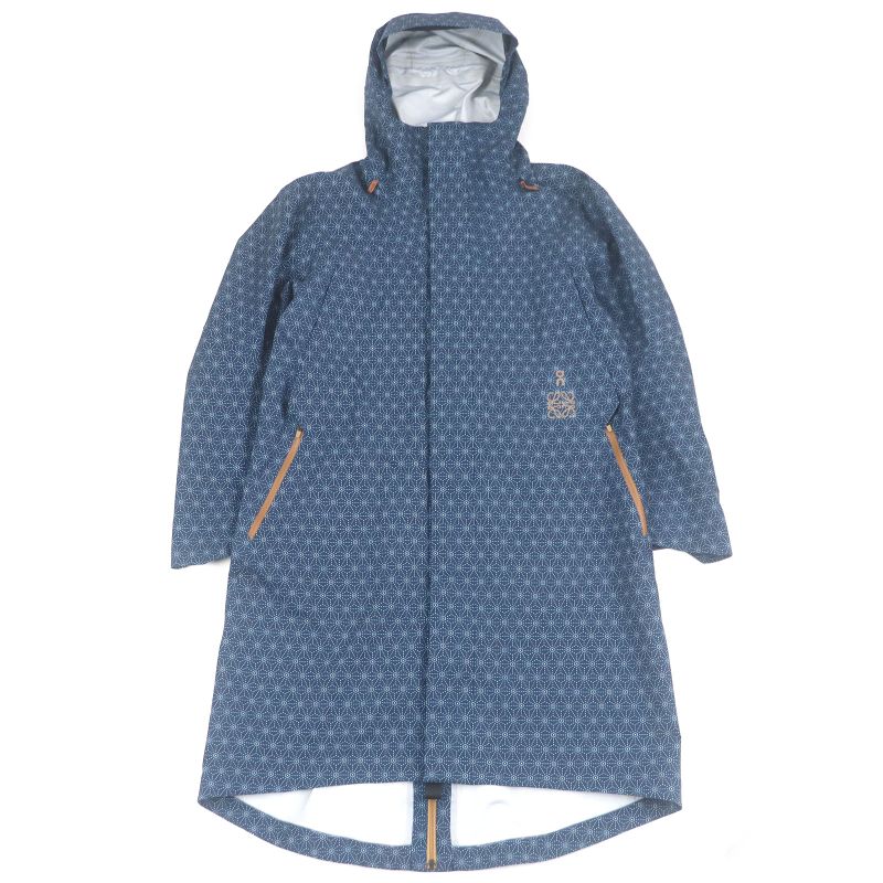 LOEWE On LOEWE On Hemp Leaf Pattern All Over Pattern Anagram Logo Print Hooded