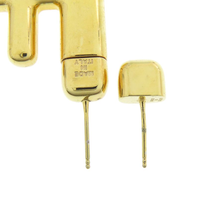 Fendi FF Logo Earrings Metal Ladies