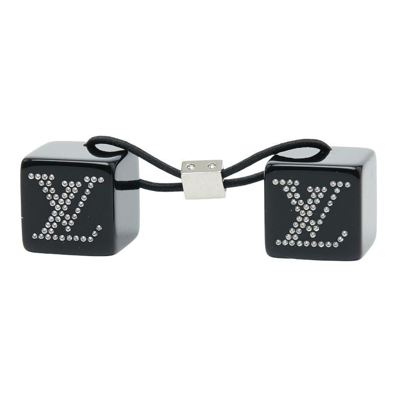 Louis Vuitton Hair Cube Ankle John Rhinestone Accessory Tie Black
