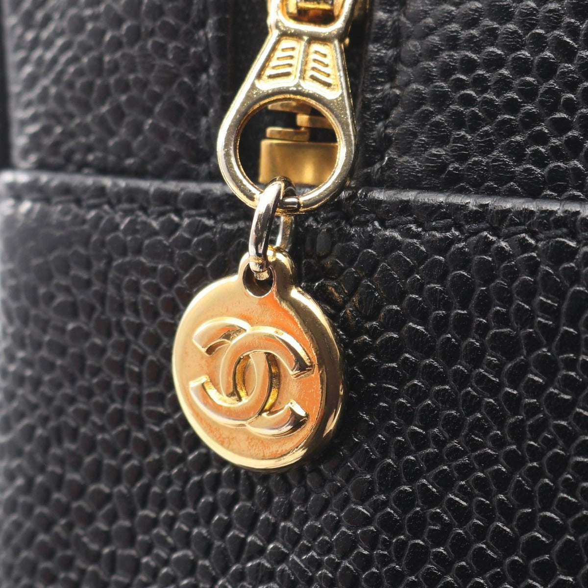 Chanel Handbag CC Logo Black Calf CC 2-Way Vanity Bag — view 11