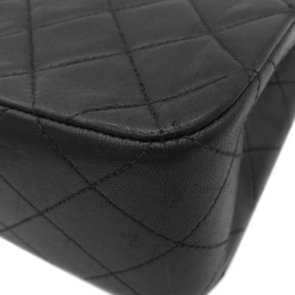 Chanel Shoulder Bag Full Flap Bag Lambskin Black Gold Hardware Black Chain