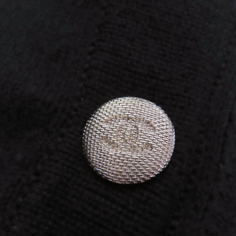 CHANEL P72799k10443 100% Cashmere Coco Mark Button 2WAY Cropped Knit Hoodie