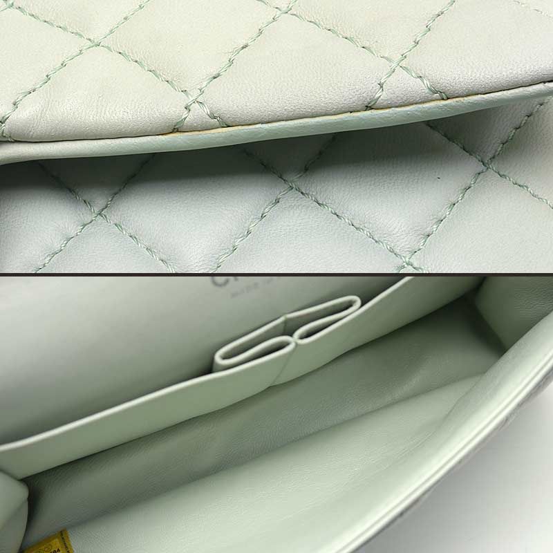 Chanel Matelasse 25 Chain Shoulder Bag W Flap Green