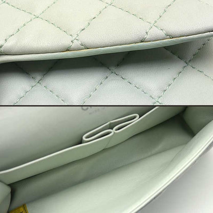 Chanel Matelasse 25 Chain Shoulder Bag W Flap Green