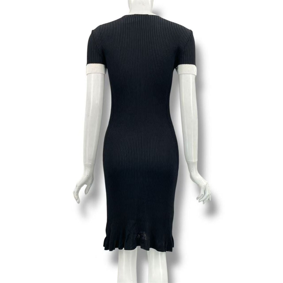 Chanel Dress Knit CC Logo White Black — view 3