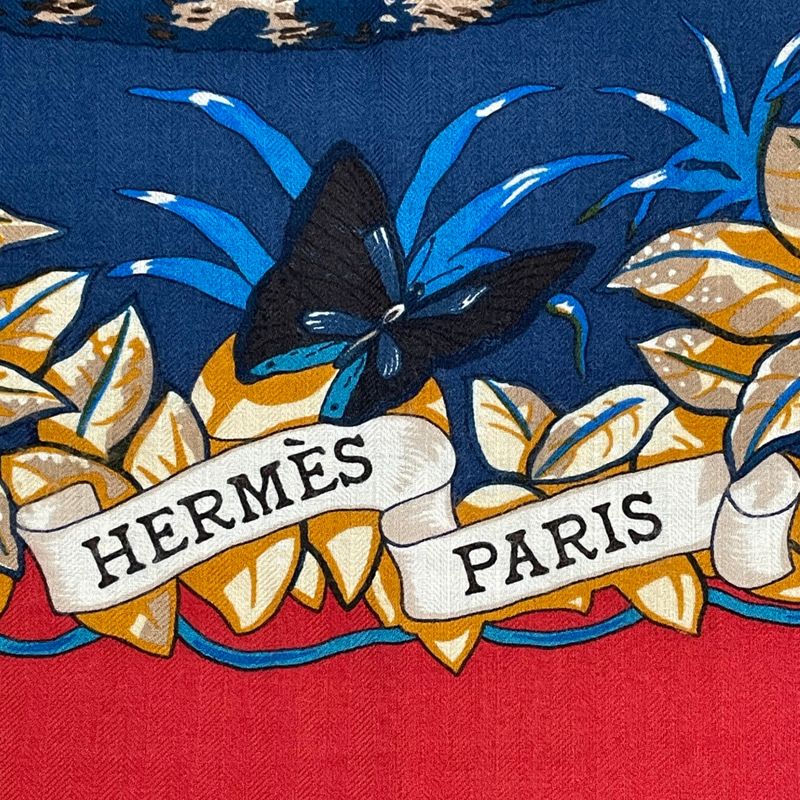 Hermes Scarf Carre 140 DIP DYE Jungle LOVE Cashmere Red