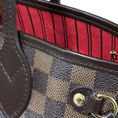 Louis Vuitton Neverfull PM Damier Tote Bag Damier Canvas N41359 Brown Ladies