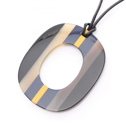 Hermes Necklace Islamic Pop Leather Black Navy. Yellow