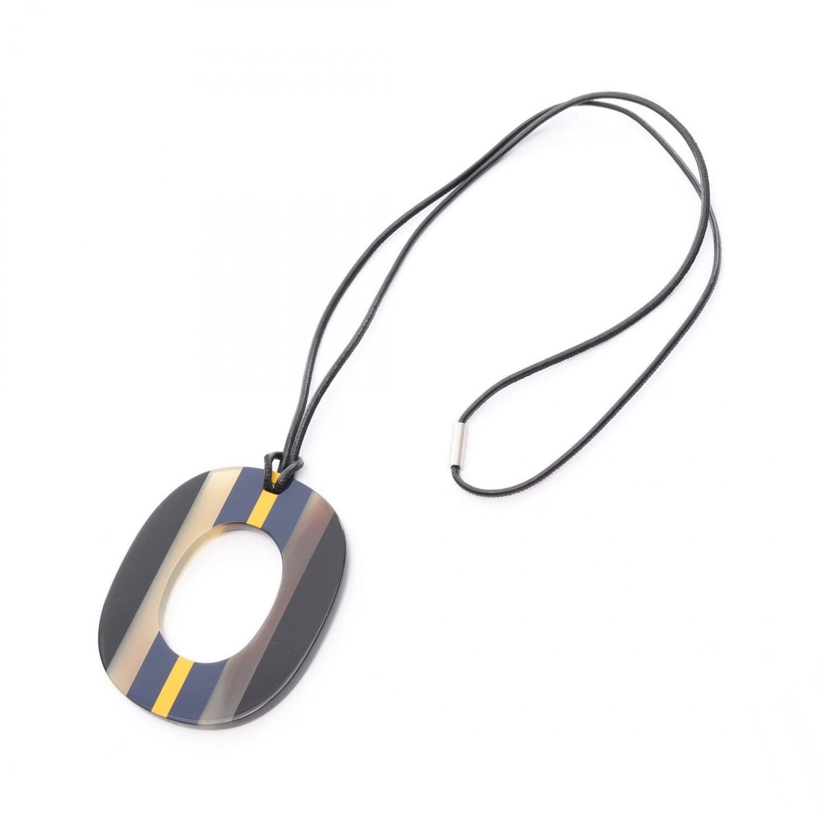 Hermes Necklace Islamic Pop Leather Black Navy. Yellow — view 3