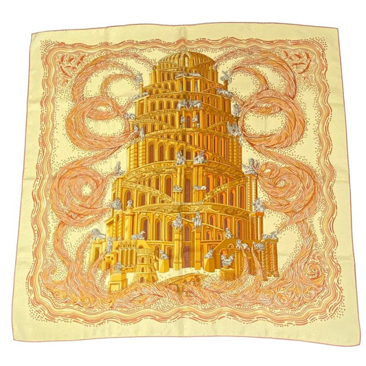Hermes Carré 90 LES Rivieres DE Babel River Of Babel Scarf 100% Silk Yellow