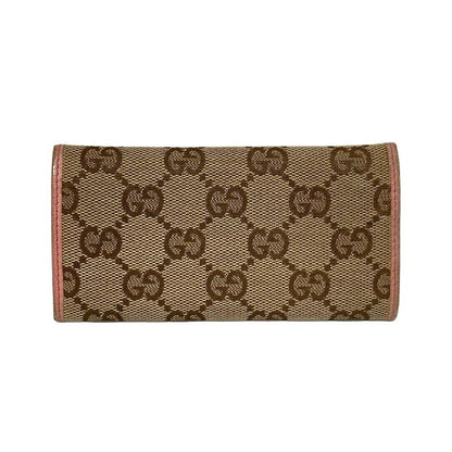 Gucci Key Case GG Pattern 138096 Beige X Dark Brown X Pink 6 Hooks Leather