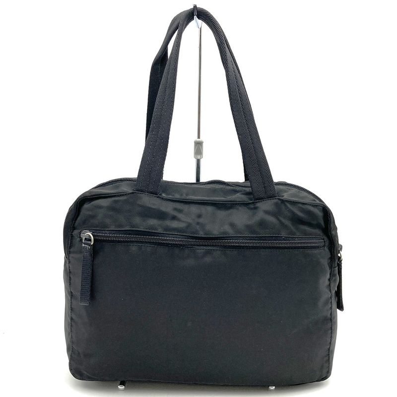 Prada Handbag Black Nylon Triangle Logo Triangle Logo Ladies Fashion Branded